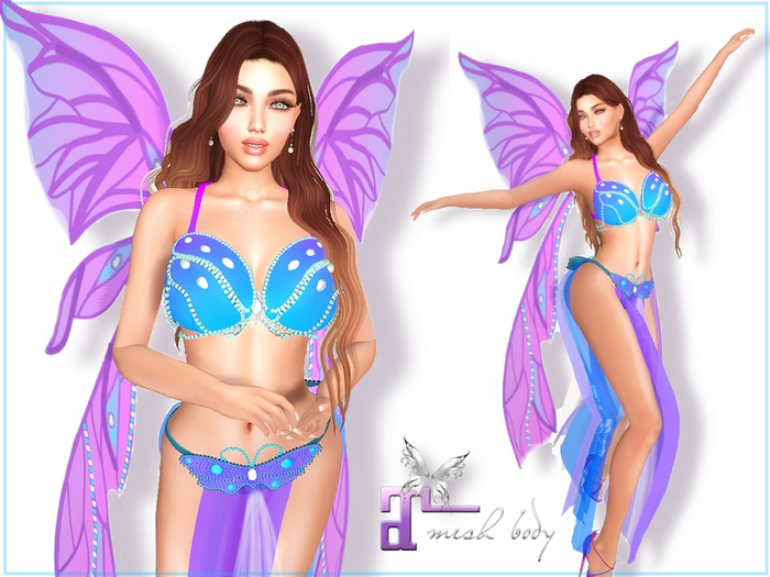 ``***{E.D. BUTTERFLY BELLY DANCER FAIRY FITMESH