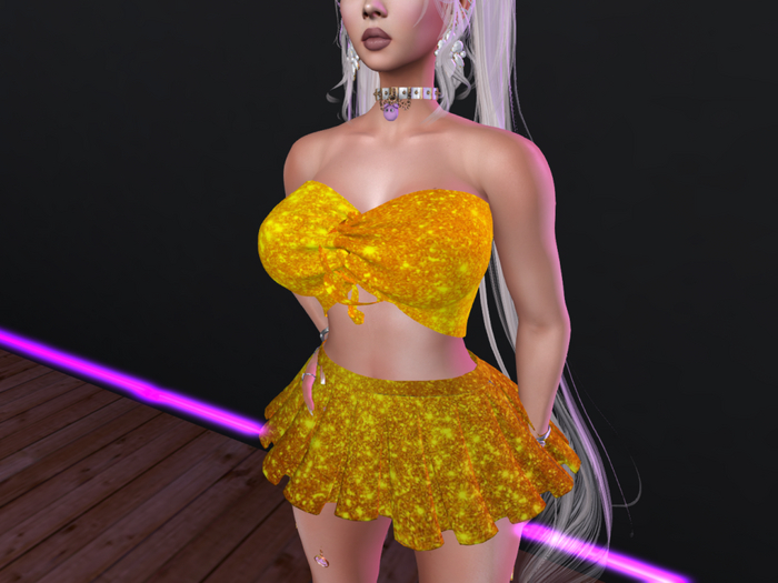 top+skirt gold