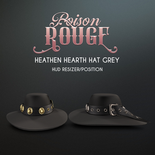 POISON ROUGE Heathen Hearth Hat Grey