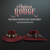 POISON ROUGE Heathen Hearth Hat Burgundy 