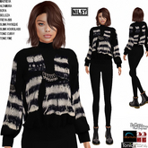 BLACK AND WHITE SWEATER AND LEGGINGS,MESH BODY