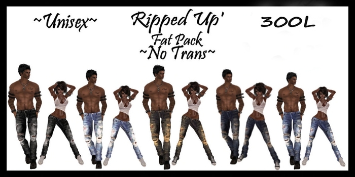 CUSTOM iNKZ !Ripped Up Jeans Fat Pack (5 Colors) ~Low Rise~