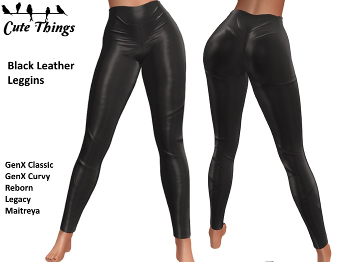 [CT] Leather Leggins Black - Genx Classic - GenX Curvy - Reborn - Legacy - Maitreya 