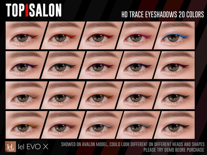 TOP1SALON - HD TRACE EYESHADOW (Lelutka X/Evo) S