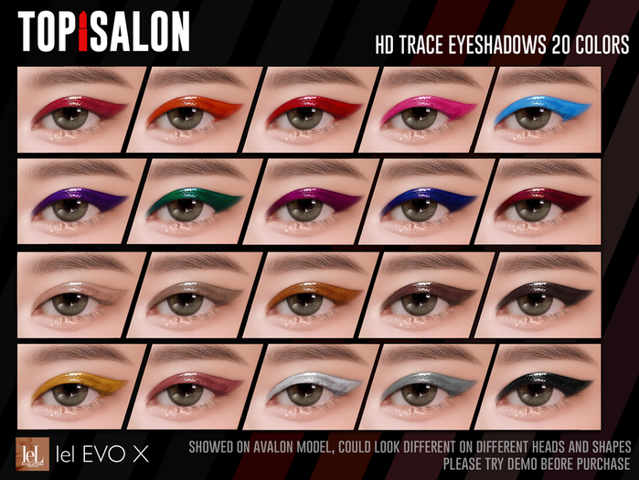 TOP1SALON - HD TRACE EYESHADOW (Lelutka X/Evo) L