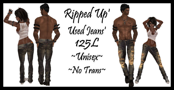 CUSTOM iNKZ !Ripped Up Jeans (Used) ~Low Rise~