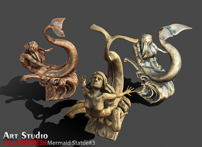 Second Life Marketplace - Art Studio.FULL PERM \\ Mermaid Statue#3