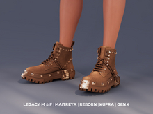 $NT Studded Combat Boots TAN