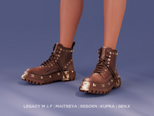 $NT Studded Combat Boots BROWN