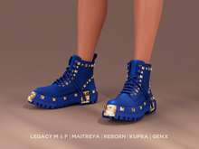 $NT Studded Combat Boots BLUE