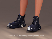 $NT Studded Combat Boots NAVY