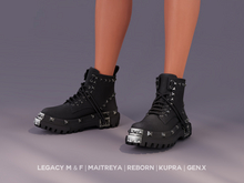 $NT Studded Combat Boots GREY