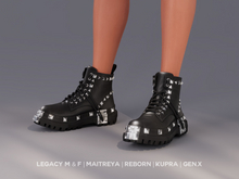 $NT Studded Combat Boots BLACK