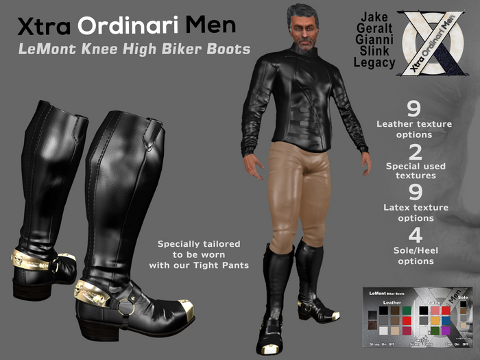 *XO MEN* LeMont Knee High Biker Boots