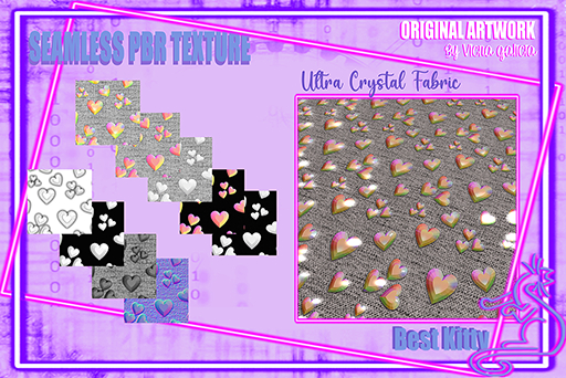 Best Kitty: Seamless 3D Texture, Ultra Rainbow Crystal Fabric