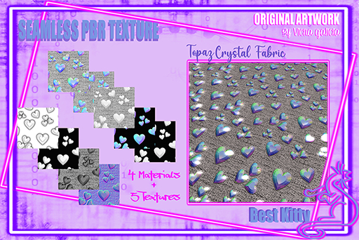 Best Kitty Seamless 3D Textures and Materials: Rainbow Topaz Crystal Fabric