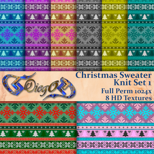 Diego Textures ~ Christmas Winter Sweater Knit Set 1
