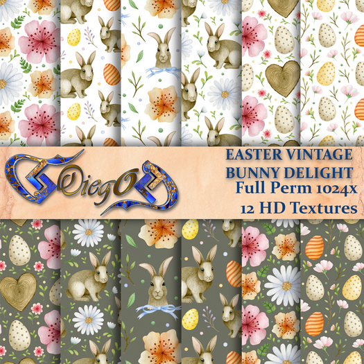 Diego Textures ~ Easter Vintage Bunny Delight