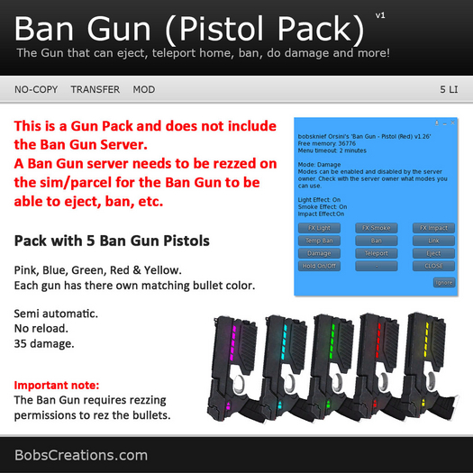 Ban Gun (Pistol Pack) 