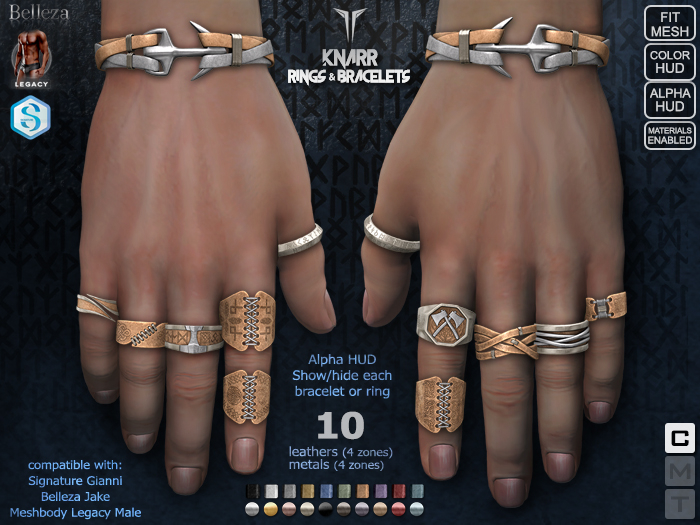**RE** Knarr Rings & Bracelets - Singature - Belleza - Meshbody - Men Only