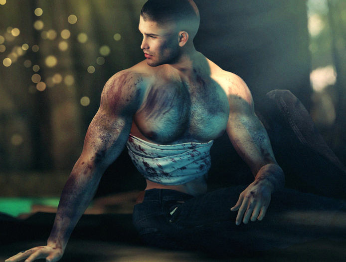{Caress} Sitting Look Back Pose