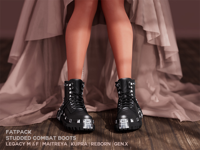 $NT Studded Combat Boots FATPACK