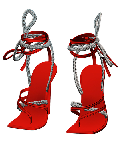 #UNIVERSA - Ramona Strap Heels - Red