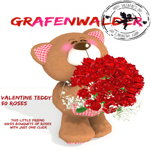 GW - Valentine Teddy 50 Roses