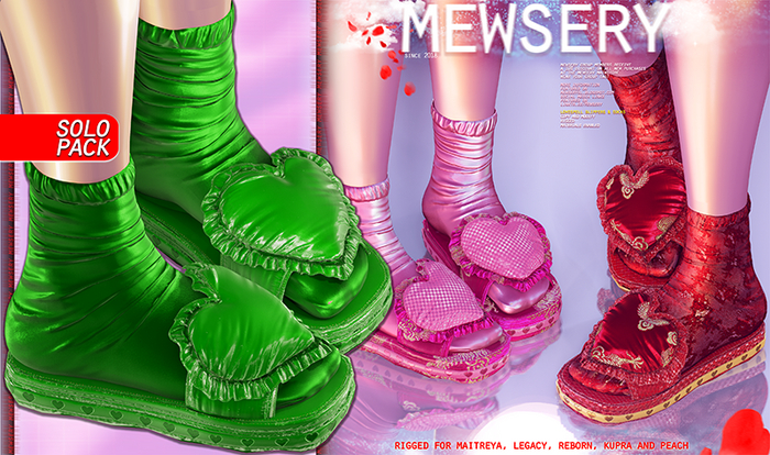 #MEWSERY Lovespell {#9 Silk-Emerald} Slides & Socks