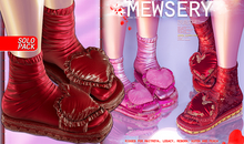 #MEWSERY Lovespell {#4 Silk-Burgundy} Slides & Socks