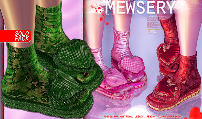 #MEWSERY Lovespell {#19 Check-Emerald} Slides & Socks