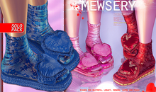 #MEWSERY Lovespell {#17 Check-Royalblue} Slides & Socks
