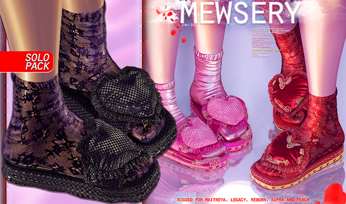 #MEWSERY Lovespell {#16 Check-Amethyst} Slides & Socks