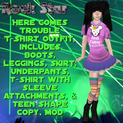 Here comes trouble t-shirt ensemble (BOXED)