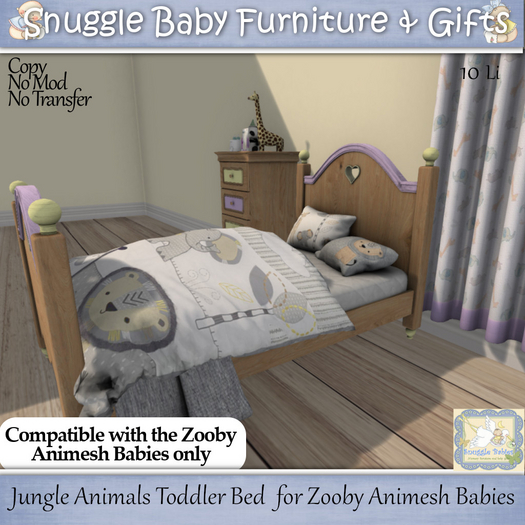 Jungle Animals Toddler Bed  for Zooby Animesh Babies 
