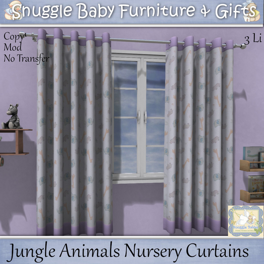 Jungle Animals Nursery Curtains By Snuggle Baby 