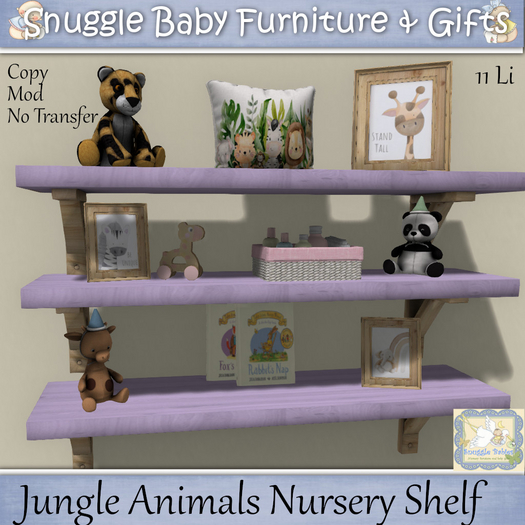 Jungle Animals Nursery Shelf  By Snuggle Baby 