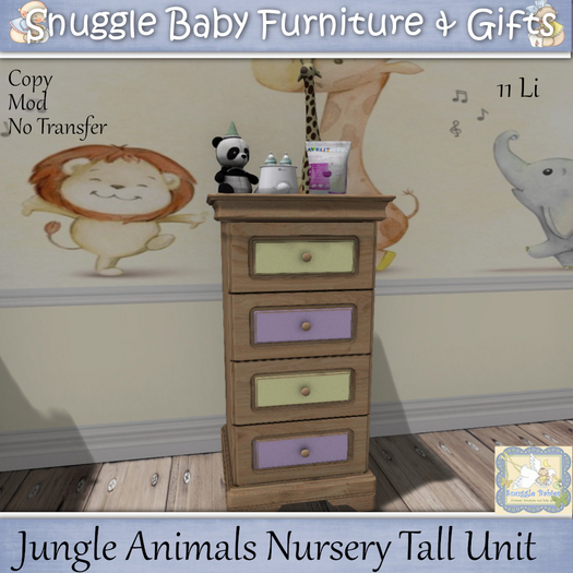 Jungle Animals Nursery Tall Unit By Snuggle Baby 