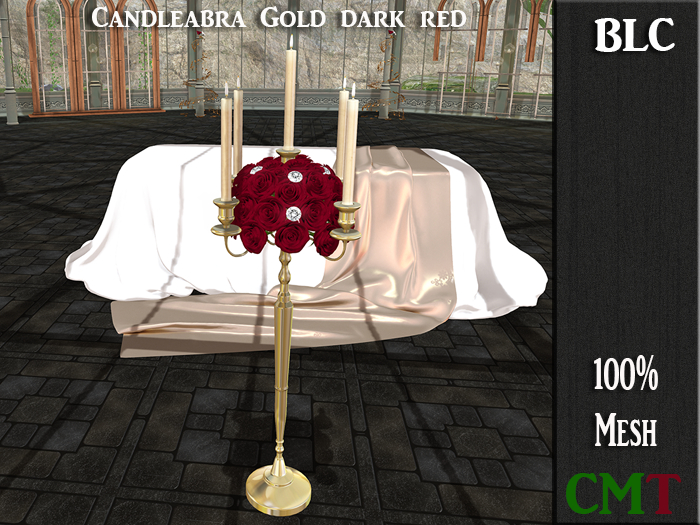 BLC Candelabra Gold dark red