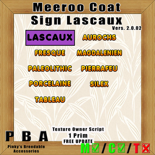 Meeroo Coat Sign Lascaux Vers 2