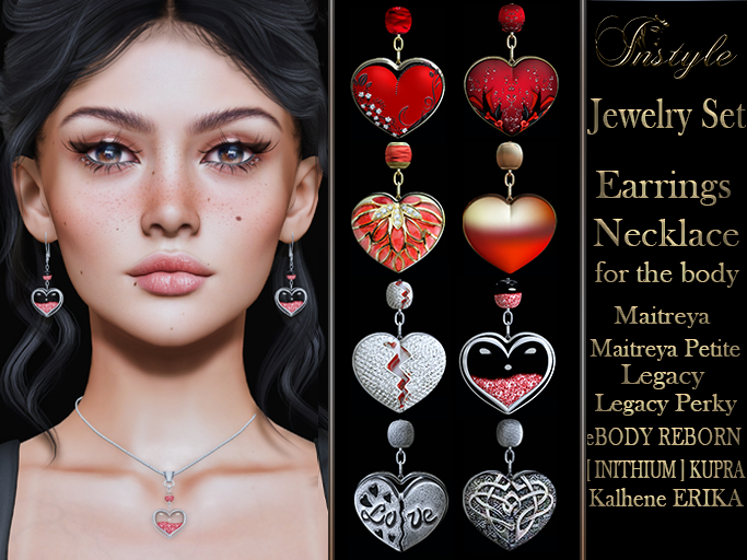 InStyle -Jewelry Set *Love love* - HUD color-Fit-Mesh