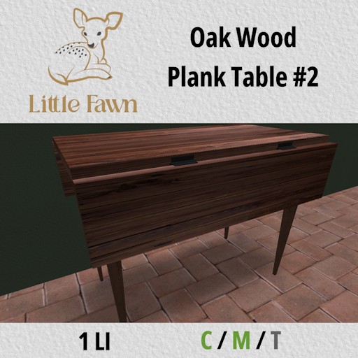 LF-Oak wood plank drop leaf table #2 **ADD**