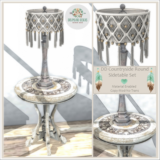 DD Countryside Round Sidetable Set /ADD