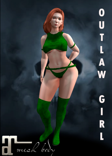 Green Leather Outlaw Girl ~Maitreya