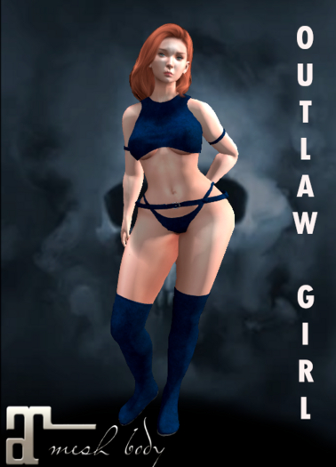 Blue Leather Outlaw Girl ~Maitreya