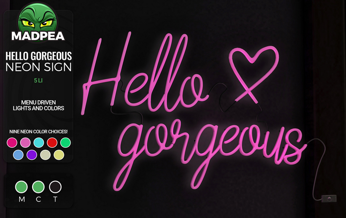 MadPea Hello Gorgeous Neon Sign