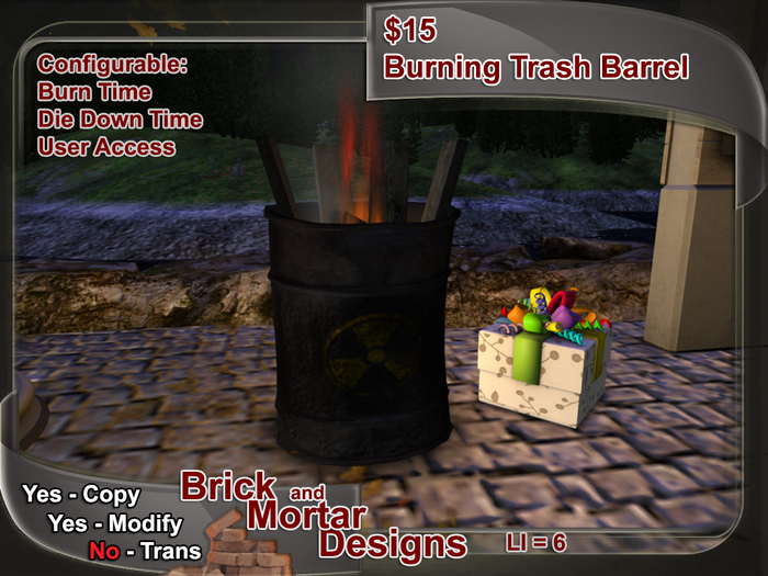 Burning Trash Barrel