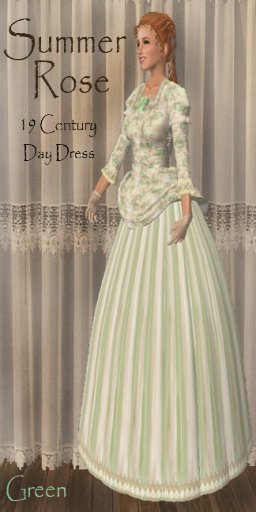 Summer Roses Day Dress in Green