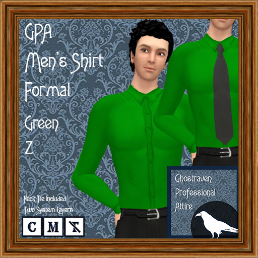 GPA Men's Shirt Formal BOM - Green Z