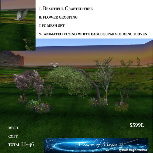 Grafted tree & flower grouping & fly eagle-Box LI=46